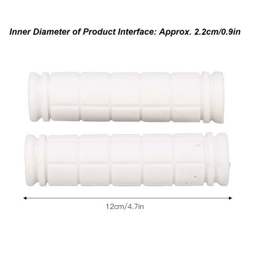 White Rubber Bike Handle Grip 12cm Bicycle Handlebar Cover Replacement 2