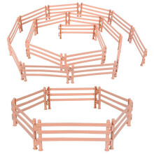 Farm Corral Fence Set for Kids Playset, Easy Installation Connectable Plastic Fencing Panels for Barnyard Animal Figures, Realistic Paddock Design