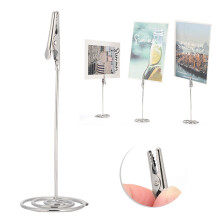 Table Number Holder With Round Base, Place Card Holder For Wedding Reception, Multi Purpose Metal Card Stand For Banquet Party Decoration, Rust