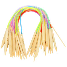 Bamboo Circular Knitting Needles 40cm, Wooden Round Knitting Needles Smooth and Durable Knitting Needles, Double Pointed Flexible Knitting Needles