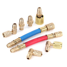 R410a Mini Split Adapter for HVAC Systems, Tank Adapter with Wide Range of Applications Brass Alloy Construction for R134a R12 Refrigerants, AC