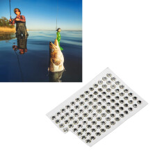Yeux artificiels pour leurres, 100 pièces, 10 mm, argenté, accessoires de pêche
