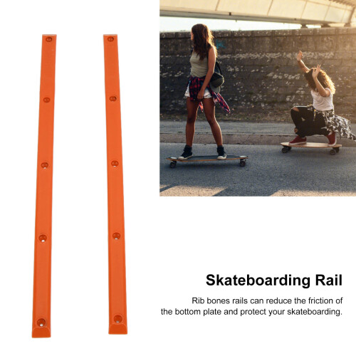 Durable Orange Rib Bones Rails for Longboards, 35.7cm x 1.8cm 2