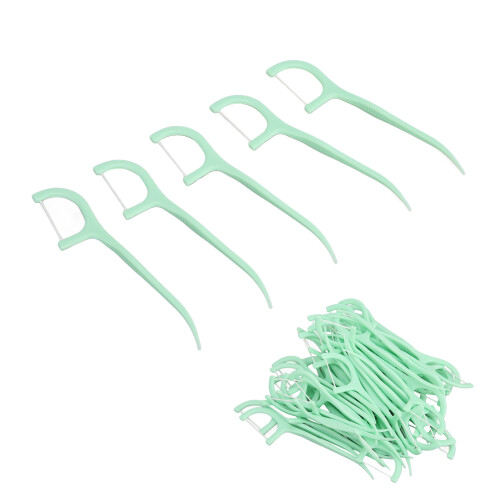 50pcs Dental Floss Picks Thin Thread for Plaque Removal & Teeth Cleaning 2