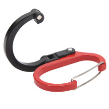Escabeau Multifonction en Alliage d'Aluminium avec Mousqueton de Taille M 7,62x6,10cm Rouge/Noir