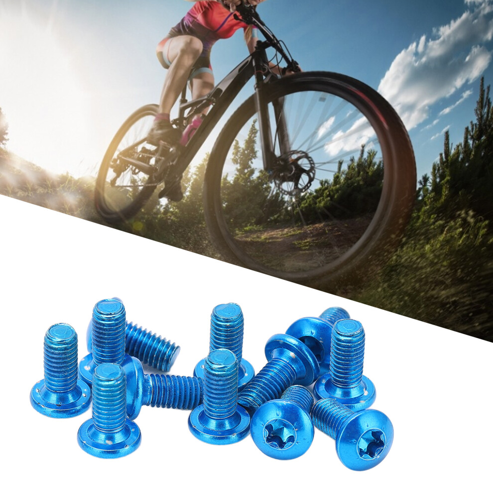 12Pcs Alloy Steel M5x10mm Blue Bike Disc Brake Rotor Bolts 9481376893037