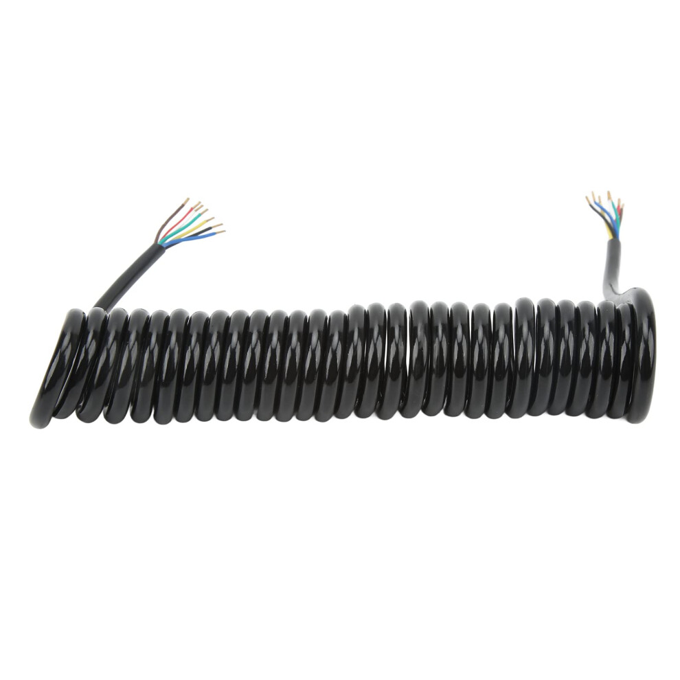 Trailer Extension Coiled Cable Flexible 20Awg 7 Core Polyurethane Copper Trailer Wiring Tow Truck Rv 9347817944846