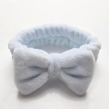 (I) Fleece Bowknot Spa Headband For Face Washing Indulge in Ultimates Comfort for Relaxing Bath Time