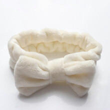 (D) Fleece Bowknot Spa Headband For Face Washing Indulge in Ultimates Comfort for Relaxing Bath Time