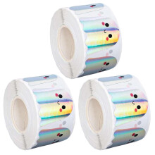 (3pcs, Ghost) For Halloween Party Favor Holographic Vinyl Stickers Waterproof Self-Adhesive Sticker Decals for Halloween party decorations