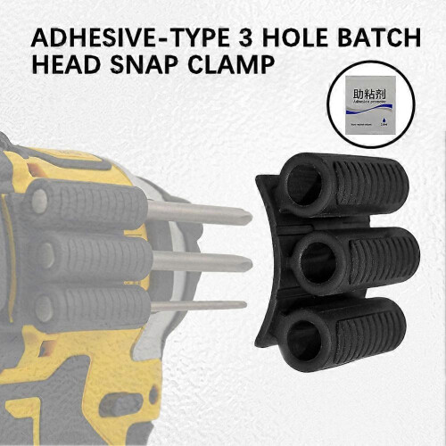 (Black No adhesive)3 Holes Screwdriver Bit Holder Multipurpose Rubber Screwdriver Bit Holder for Tool Organization & Workshop Efficiency 1