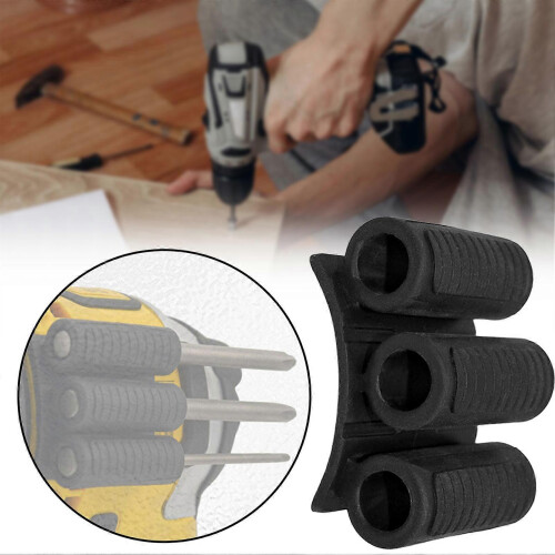 (Black No adhesive)3 Holes Screwdriver Bit Holder Multipurpose Rubber Screwdriver Bit Holder for Tool Organization & Workshop Efficiency 2