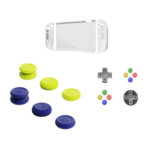 For  2 Protective Case+D-Pad Button Cap Kit+Joystick Cap Split Protective Case for   2
