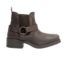 (12 UK, Brown) Woodland Mens Low Harley Gusset Harness Leather Boots