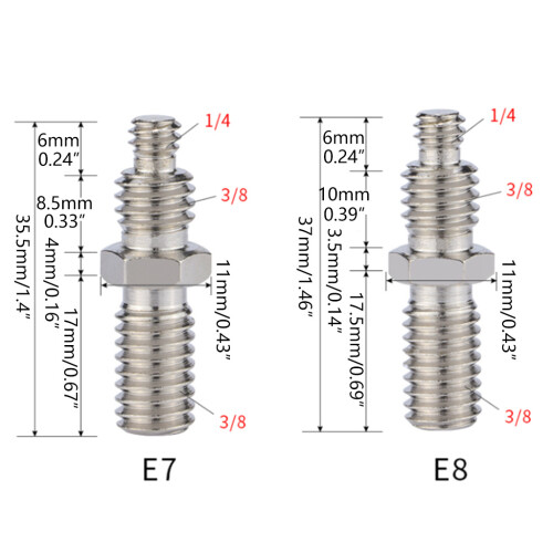 Adaptateur de montage sur trépied-Vis de conversion Argent E8 2