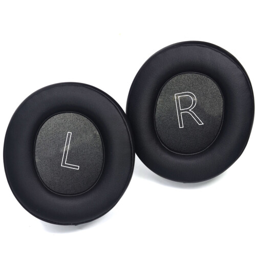 Coussinets d'oreille, housse de coussin noire, 1 paire, mousse à