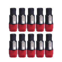 10Pcs NL4FC 4 Pole Audio Speaker Ohm Plug Replacement-Red