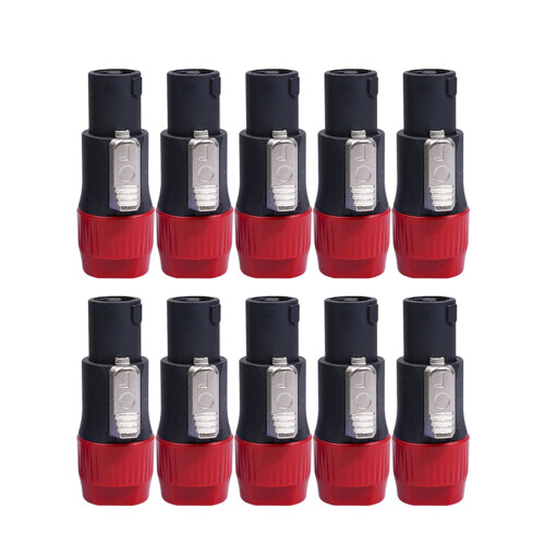 10Pcs NL4FC 4 Pole Audio Speaker Ohm Plug Replacement-Red