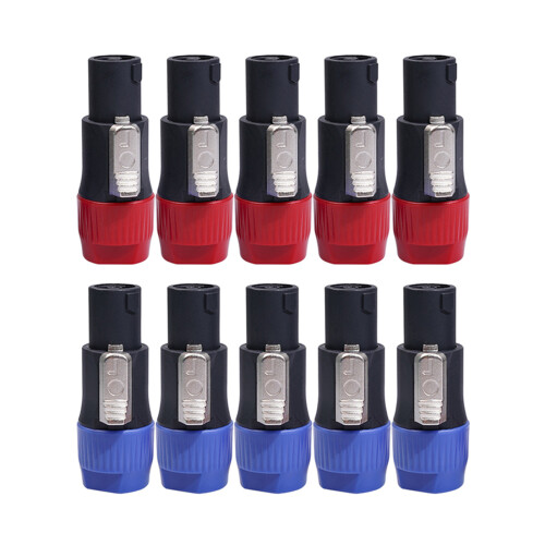 10Pcs NL4FC 4 Pole Audio Speaker Ohm Plug Replacement-Red 1