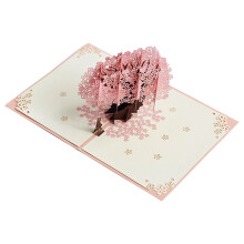 3D-Pop-up-Karte mit Kirschblütenbaum, romantische Grußkarte mit Pop-up-Design, Liebeskarte für Sie mit Umschlag, handgefertigt