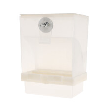Parakeet Feeder Clear Automatic Food Dispenser Acrylic-White