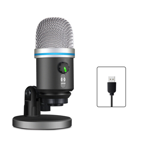 Condensatormicrofoon USB Stereo Lossless Microfoon-Zwart