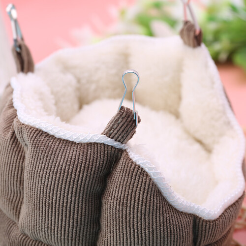 Practical Small Pet Hammock Sleeping Pet Bed Soft-Dark Brown 2
