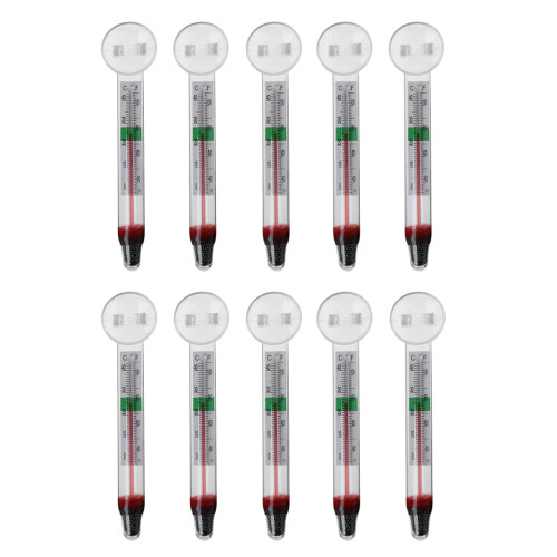 10pcs Floating Aquarium Thermometer with Suction Cup-White