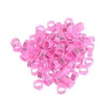 100 Pcs Chicken Bird Leg Rings Colorful Turkey-Pink