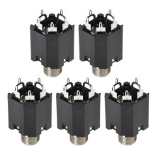 5 Pin 6.35MM Audio Microfoon Vrouwelijke Socket-1 set van 5