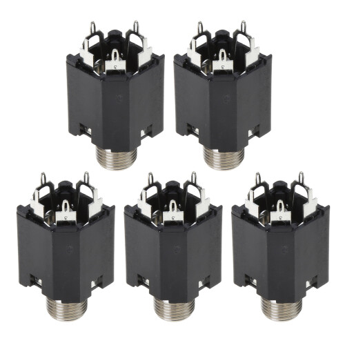 5 Pin 6.35MM Audio Microfoon Vrouwelijke Socket-1 set van 5