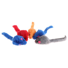 5 x Plüsch-Mäusespielzeug für Hauskatzen, leuchtende Farben,