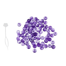 74pcs Purple Hair Beads & Dreadlocks Hook Set for DIY Hair Extensions