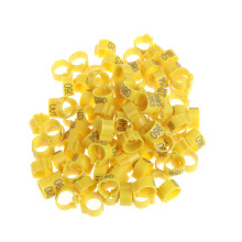 100-Pack Bird Ring Leg Bands Plastic Foot Clip Rings for-Yellow