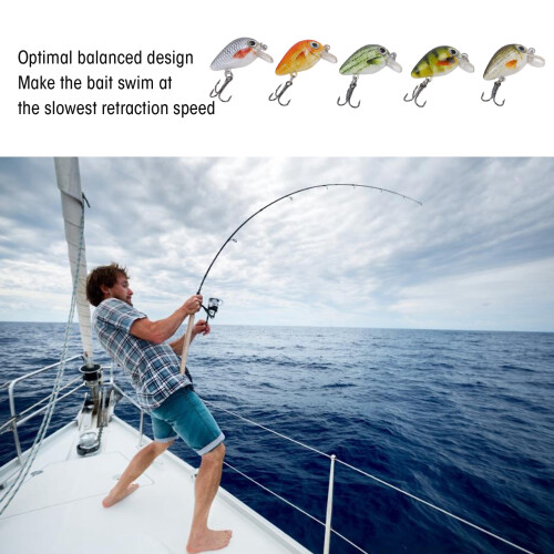 Hartes Angelköder-Set mit 5 Stück Crankbaits für Meer- und Süßwasser, realistische Mini-Köder 1