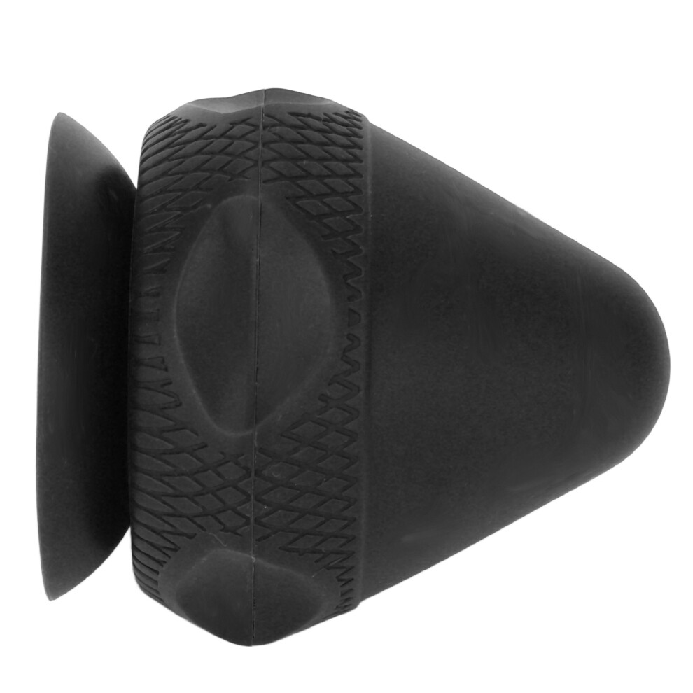 Black Silicone Massage Ball Ergonomic Shape with Suction Cup Base