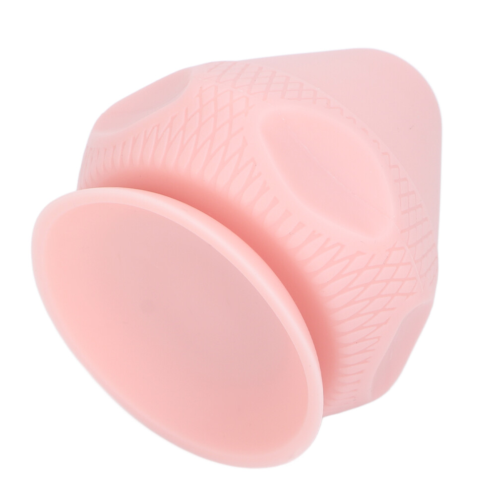 Compact Pink Silicone Massage Ball with Ergonomic Design and Suction Cup