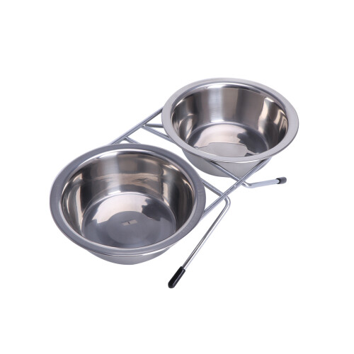 Double bol pour chien, Station d'alimentation pour-Argent 2