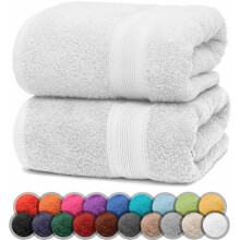 (70 x 140 cm, Weiß) NatureMark 2er Pack DUSCHTÜCHER Premium Qualität 70x140cm DUSCHTUCH Dusch-Handtuch Doppelpack Farbe: Weiß