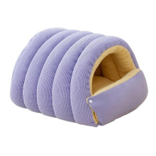(L, Purple) Enclosed Cat Cave Warm Pet House Ultimates Warmth Comfort With Plush Thickening Peaceful Bedroom Bedside