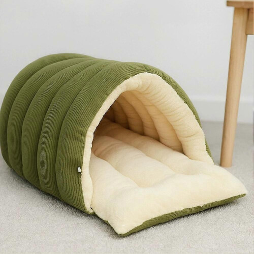 (L, Beige) Cat Sleeping Bed for Winter Use Thickened Structure Ensures Stability Durability Cozy Living Room Corner 2