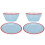 Stylish Outdoor Dining Collection, Melamine Dinnerware Set with Pale Blue Grid Pattern 6