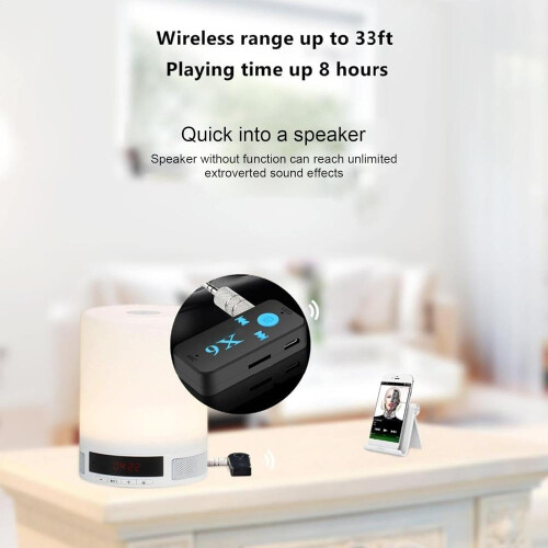 Wireless CarPlay Adapter with Bluetooth Audio Receiver, TF Card Playback, Hands Calls, Voltage Detection 1