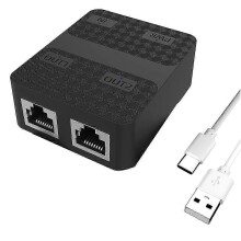 (Black) Ethernet Cable Splitter 1 to 2 - Gigabit Net Splitter with High Speed 1000Mbps, 1 Input 2 Output for Ethernet Connection