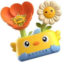 (orange) Suction Cup Rotating Water Sprinkler Baby Safe Bath Toy for Early Color Recognition Toddler Bath Time Fun