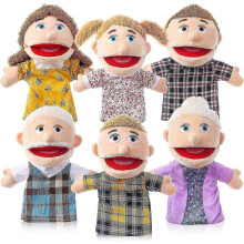 6 Pcs Family Members Hand Puppets Toy,12 Inch Mouth Opening Hand Puppet, Role Play Toy Puppets for Kids,Storytelling Imaginative