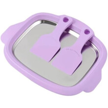 (Purple)DIY Rolled Ice Cream Maker for Home Use, Food-Grade PP & Stainless Steel, Manual Soft Serve, Sorbet, and Ice Cream Roll Maker Machine