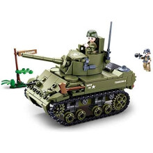 WWII Light Tank Building Blocks Set 344 Pcs with Soldier Figure Military Toy SL95716 Colorful Bricks