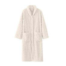 Bata para mujer, suave y acogedora bata de felpa cálida de invierno para estar en casa, camisón con bolsillo, bata holgada con capucha y felpa
