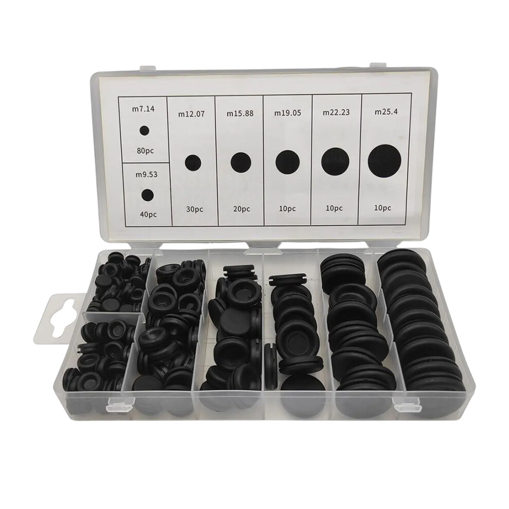 Electrical Wire Gasket Set, Durable Rubber Grommet Kit 7 Sizes For Firewall Hole Plug, Solid Hole Plugs Assortment For Automotive Plumbing General 9433291545850